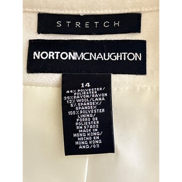 Norton McNaughton Womens Off White Wool Blend Zip-Up Jacket Size 14 Stretch - Picture 4 of 9